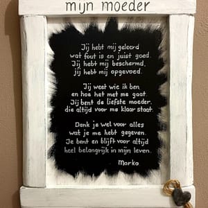 Deco-bord - "Mijn moeder" met persoonlijk gedicht