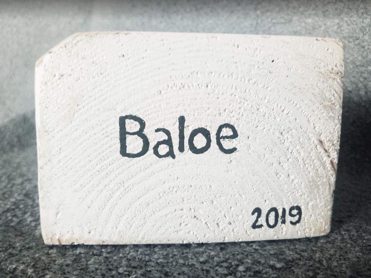 Memories - Houten waxinelichtjes houder "Baloe"met foto en tekst