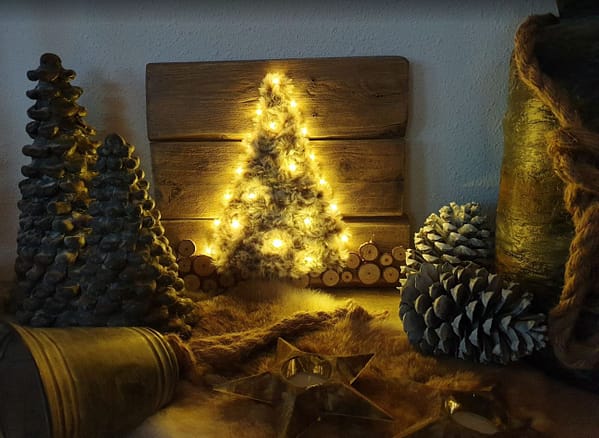Deco-bord - Kerstboom "Tree"met lichtjes