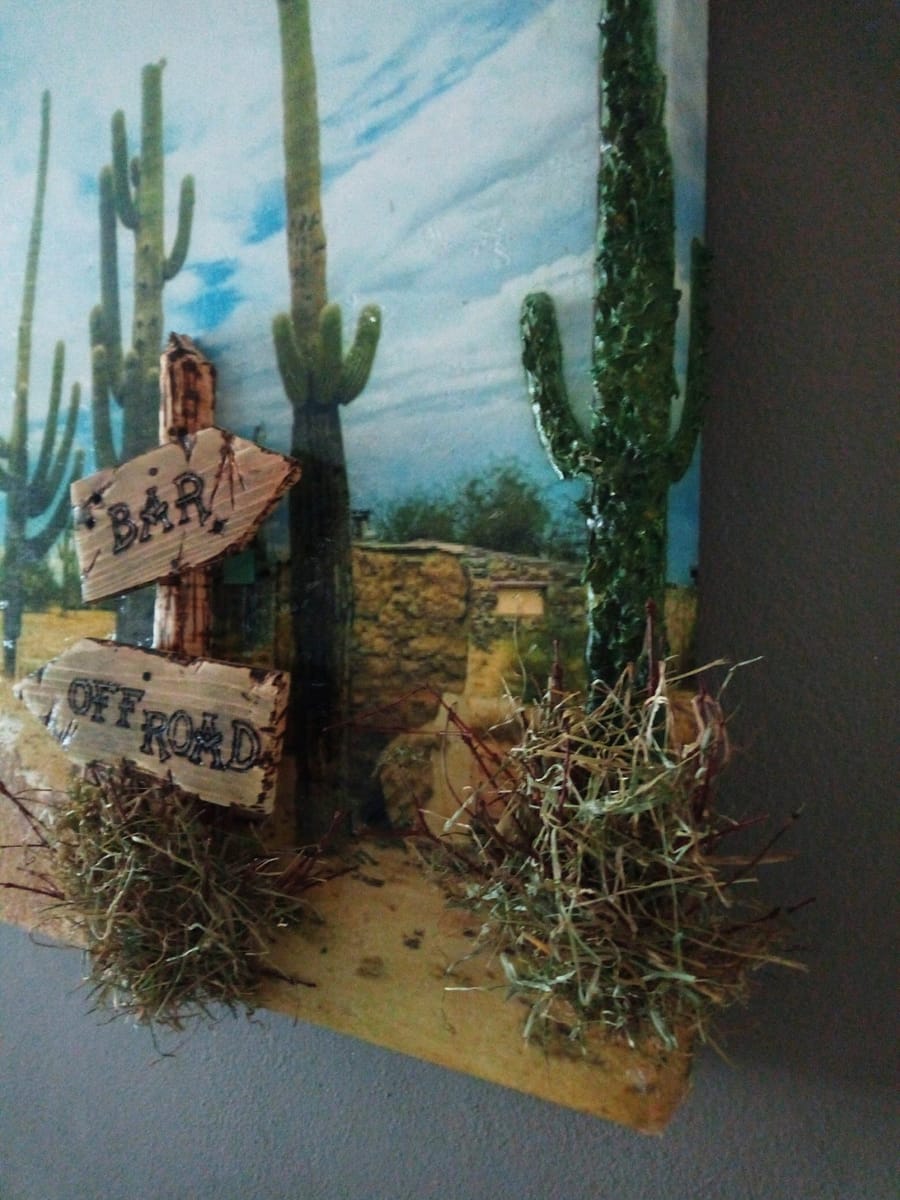 Schilderij - Cactus met 3D-effect